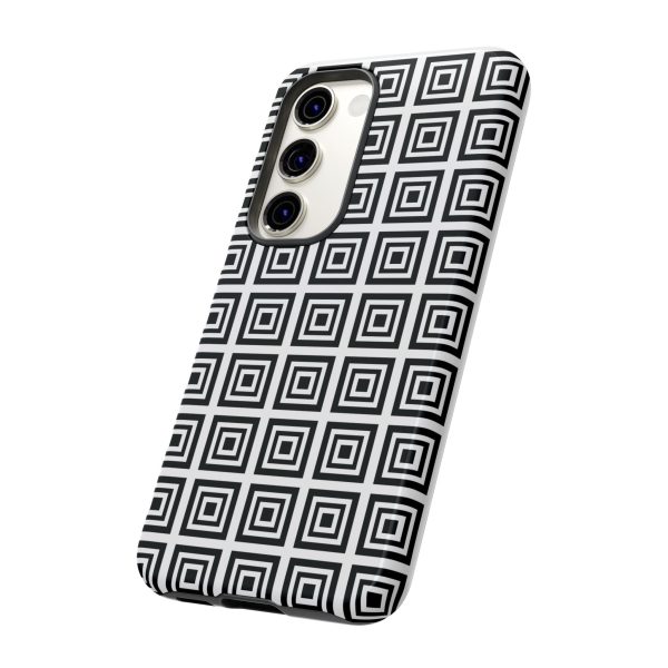 Cute Square Black and With Tough Phone Case - Image 87