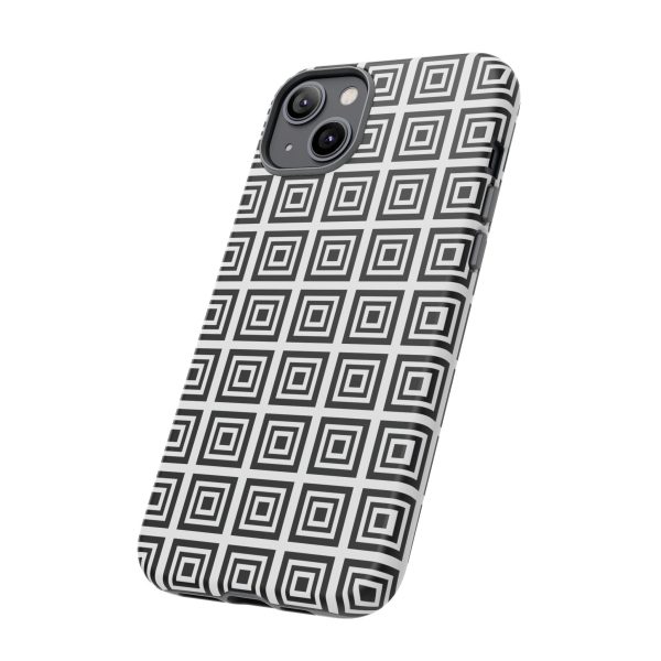 Cute Square Black and With Tough Phone Case - Image 84