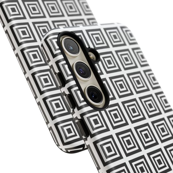 Cute Square Black and With Tough Phone Case - Image 100