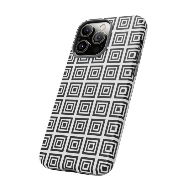 Cute Square Black and With Tough Phone Case - Image 86