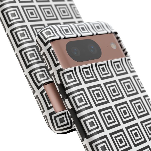 Cute Square Black and With Tough Phone Case - Image 106