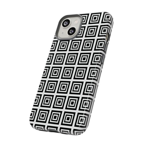 Cute Square Black and With Tough Phone Case - Image 79