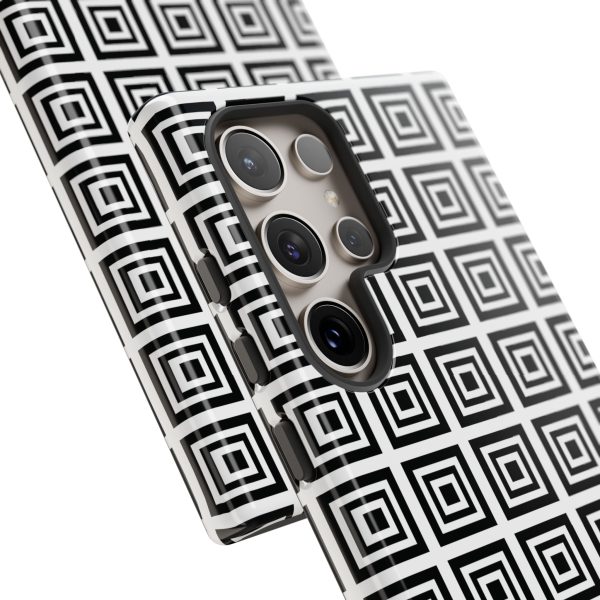 Cute Square Black and With Tough Phone Case - Image 101