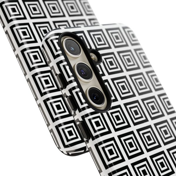 Cute Square Black and With Tough Phone Case - Image 99