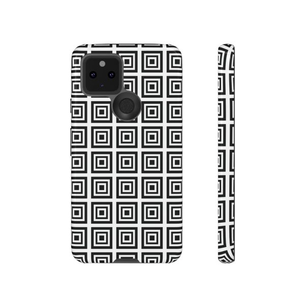 Cute Square Black and With Tough Phone Case - Image 29