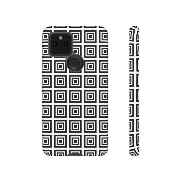 Cute Square Black and With Tough Phone Case - Image 30