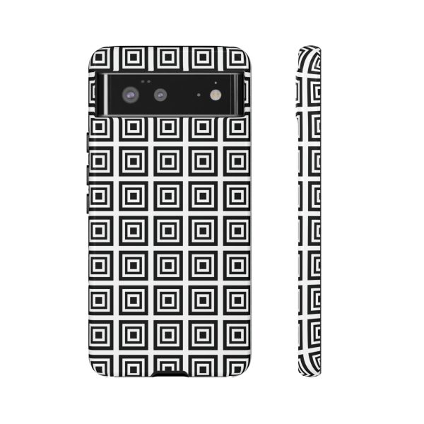 Cute Square Black and With Tough Phone Case - Image 31