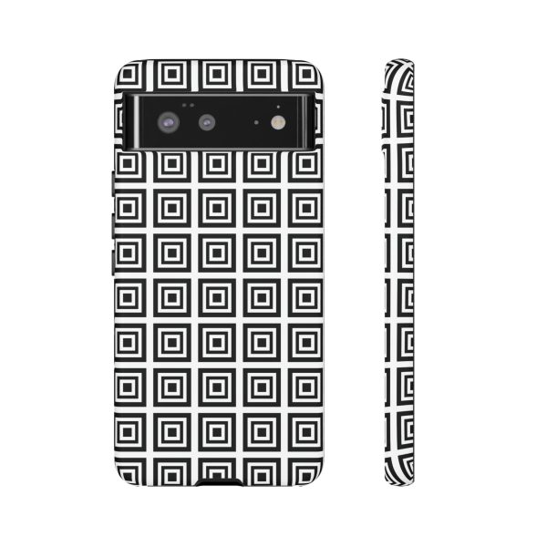 Cute Square Black and With Tough Phone Case - Image 32