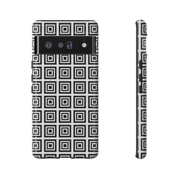 Cute Square Black and With Tough Phone Case - Image 59