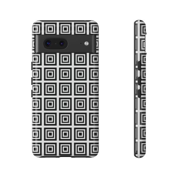 Cute Square Black and With Tough Phone Case - Image 57