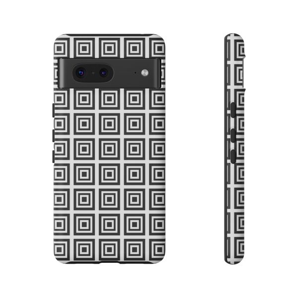 Cute Square Black and With Tough Phone Case - Image 58