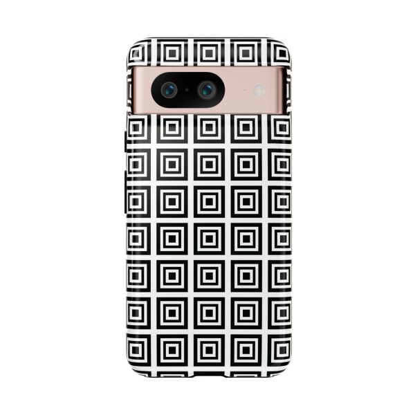 Cute Square Black and With Tough Phone Case - Image 77