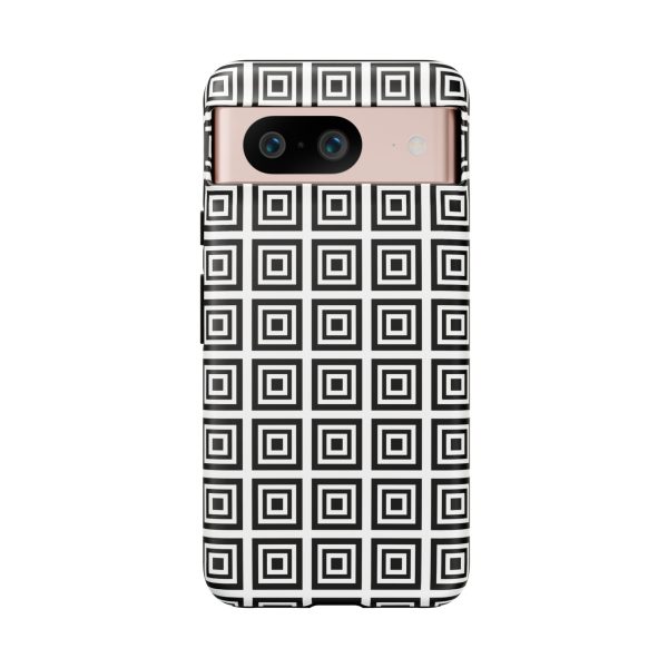 Cute Square Black and With Tough Phone Case - Image 78