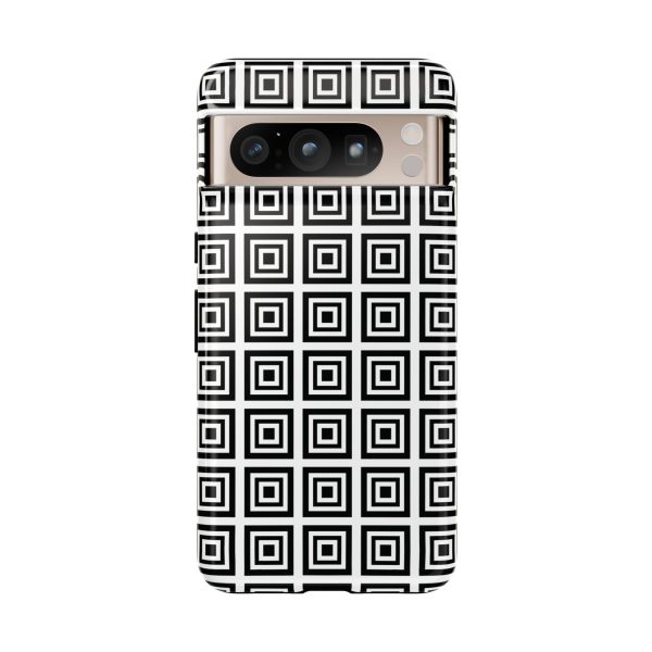 Cute Square Black and With Tough Phone Case - Image 75