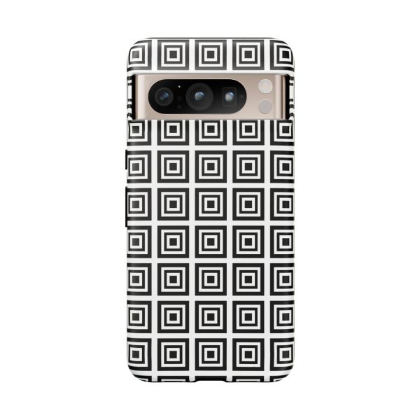 Cute Square Black and With Tough Phone Case - Image 76