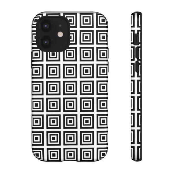 Cute Square Black and With Tough Phone Case - Image 9