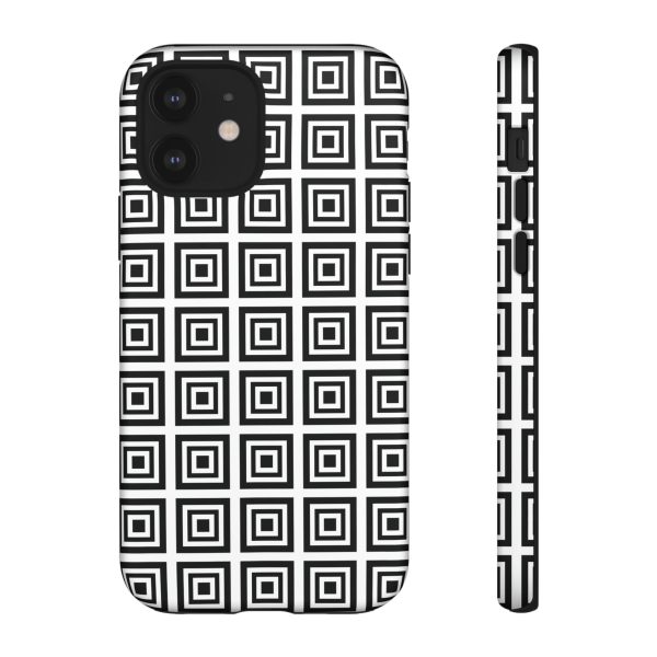 Cute Square Black and With Tough Phone Case - Image 10