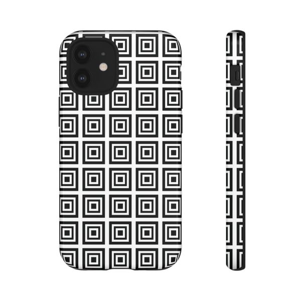 Cute Square Black and With Tough Phone Case - Image 7