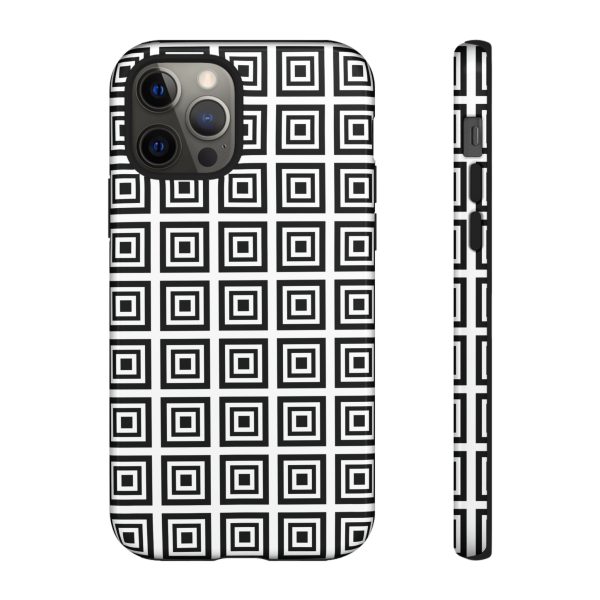 Cute Square Black and With Tough Phone Case - Image 11