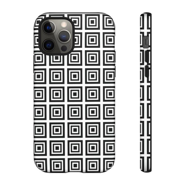 Cute Square Black and With Tough Phone Case - Image 12