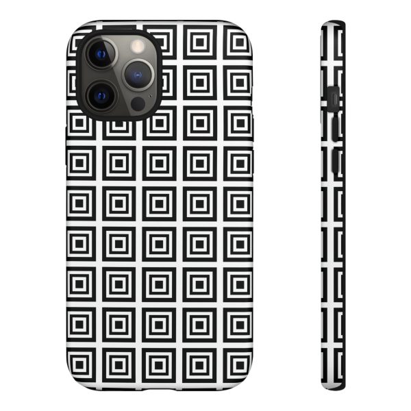 Cute Square Black and With Tough Phone Case - Image 14