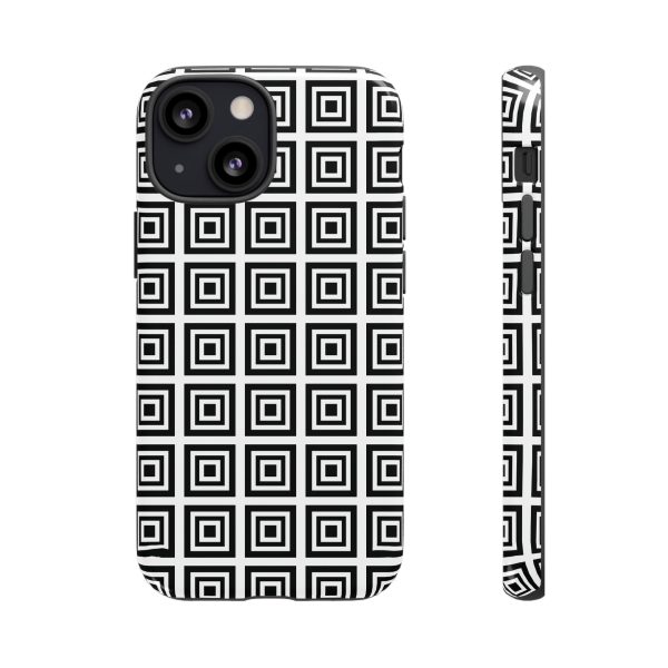 Cute Square Black and With Tough Phone Case - Image 17