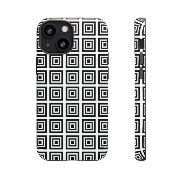 Cute Square Black and With Tough Phone Case - Image 18