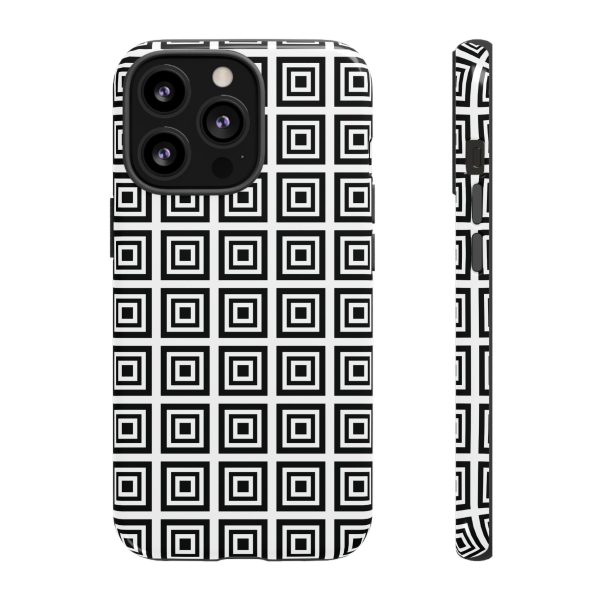 Cute Square Black and With Tough Phone Case - Image 19