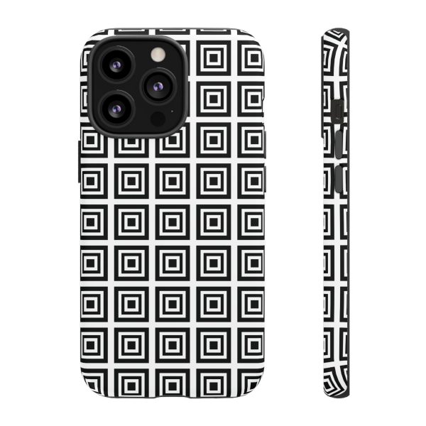 Cute Square Black and With Tough Phone Case - Image 20