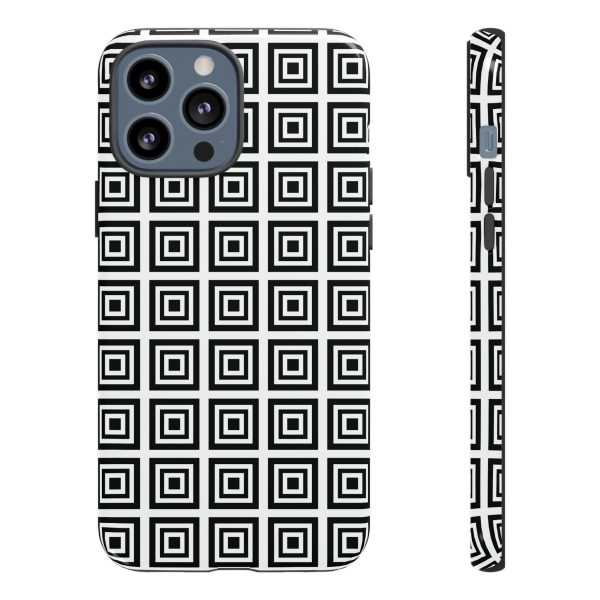 Cute Square Black and With Tough Phone Case - Image 21