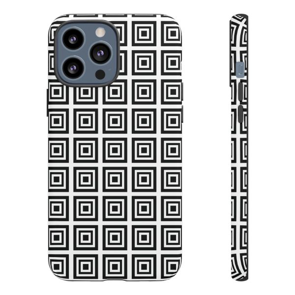 Cute Square Black and With Tough Phone Case - Image 22