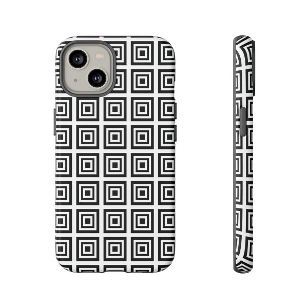 Cute Square Black and With Tough Phone Case - Image 44