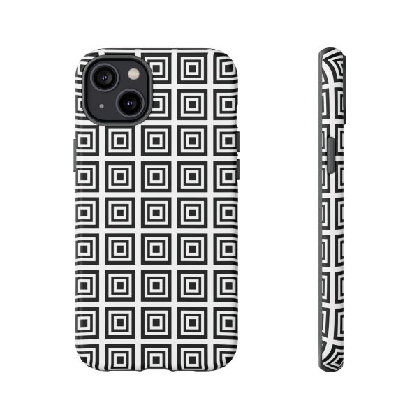 Cute Square Black and With Tough Phone Case - Image 48