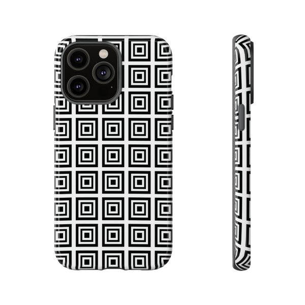 Cute Square Black and With Tough Phone Case - Image 49