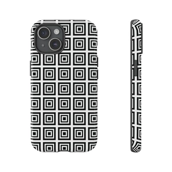 Cute Square Black and With Tough Phone Case - Image 61