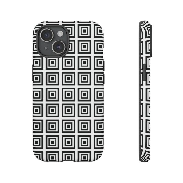 Cute Square Black and With Tough Phone Case - Image 62