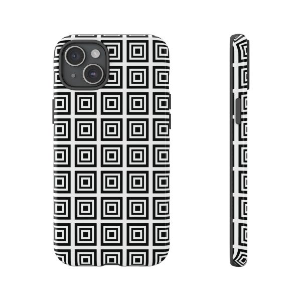 Cute Square Black and With Tough Phone Case - Image 63