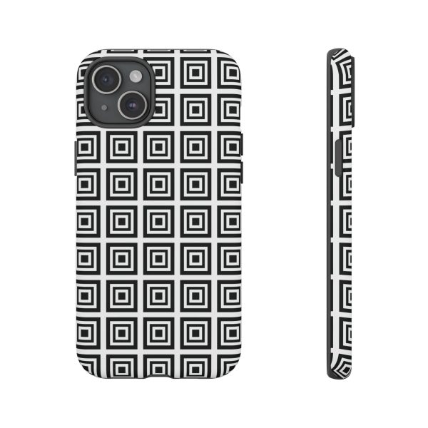 Cute Square Black and With Tough Phone Case - Image 64