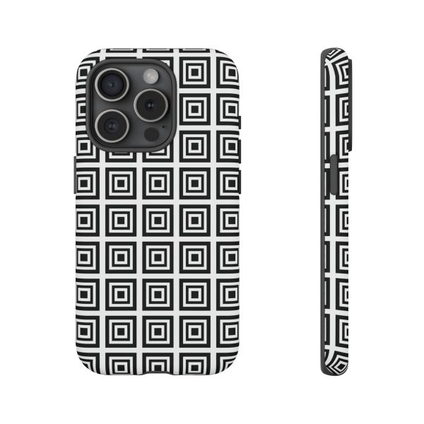 Cute Square Black and With Tough Phone Case - Image 66