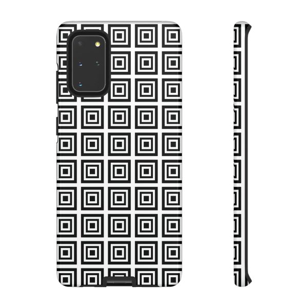 Cute Square Black and With Tough Phone Case - Image 5