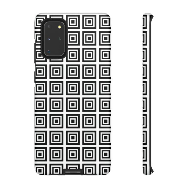 Cute Square Black and With Tough Phone Case - Image 6