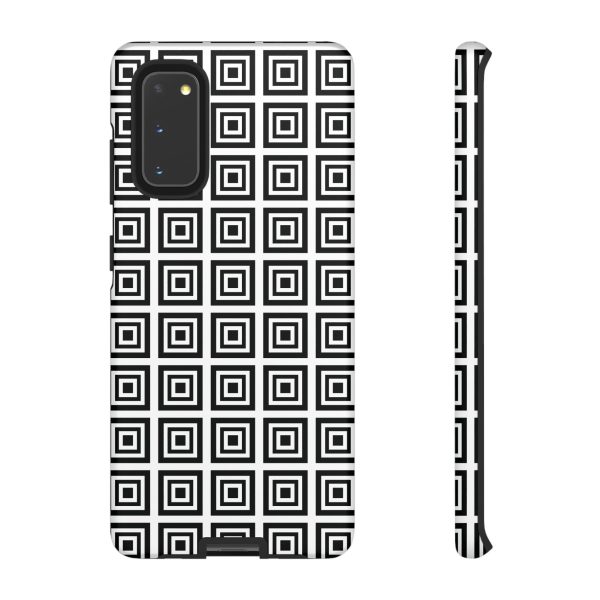 Cute Square Black and With Tough Phone Case - Image 2