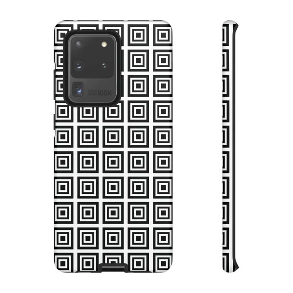 Cute Square Black and With Tough Phone Case - Image 4