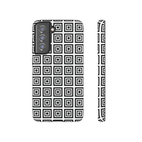 Cute Square Black and With Tough Phone Case - Image 35