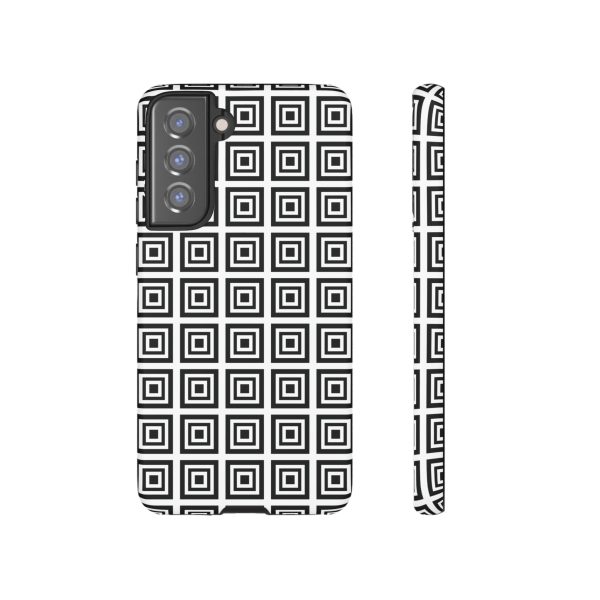 Cute Square Black and With Tough Phone Case - Image 36