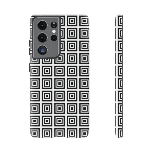 Cute Square Black and With Tough Phone Case - Image 28