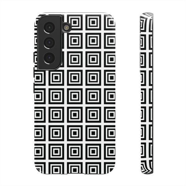 Cute Square Black and With Tough Phone Case - Image 37