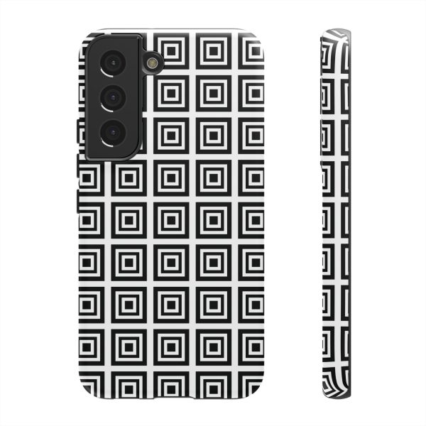 Cute Square Black and With Tough Phone Case - Image 38