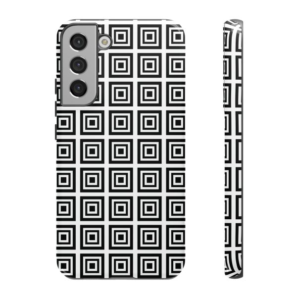 Cute Square Black and With Tough Phone Case - Image 39