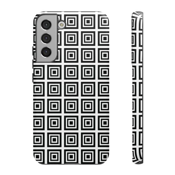 Cute Square Black and With Tough Phone Case - Image 40